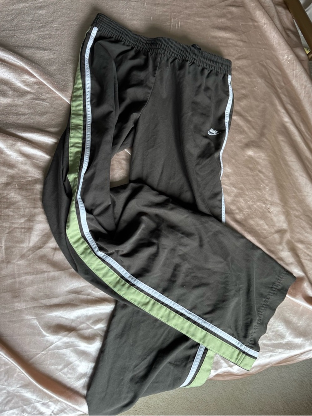 Vintage Nike Wide Leg Olive Green Track Pants